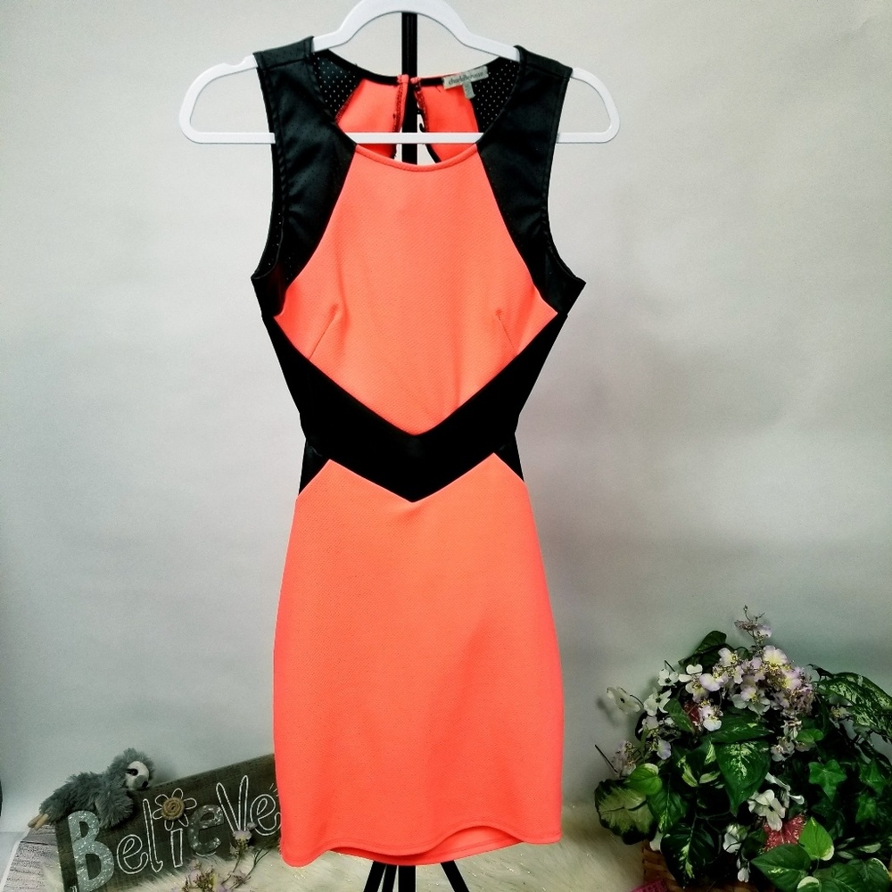 Charlotte Russe neon orange dress - Picture 3 of 6